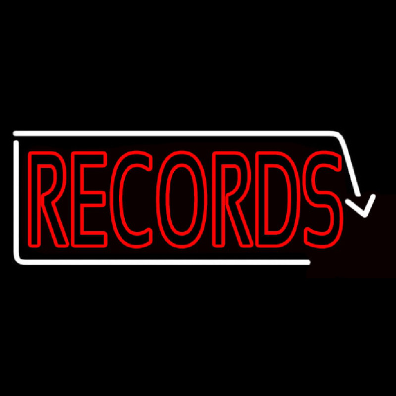 Red Records With White Arrow 2 Neonkyltti