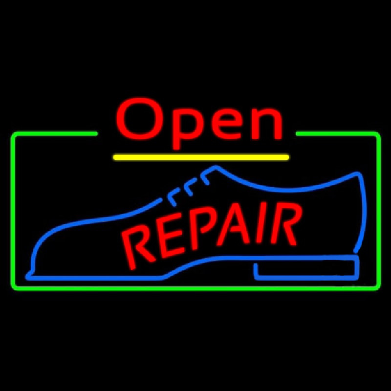 Red Repair Shoe Logo Open Neonkyltti