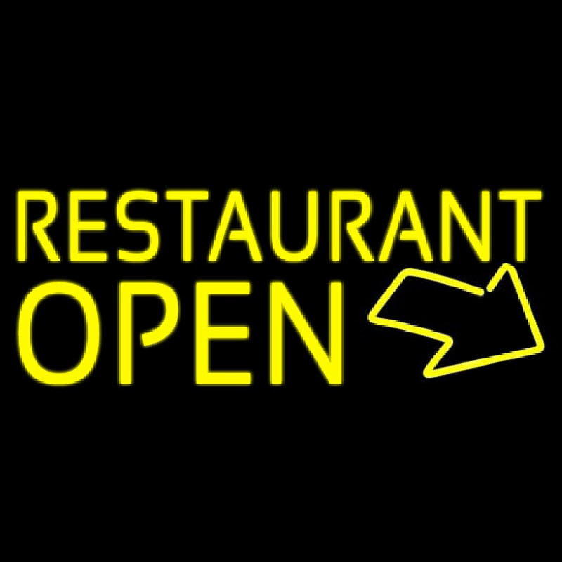 Red Restaurant Open With Arrow Neonkyltti
