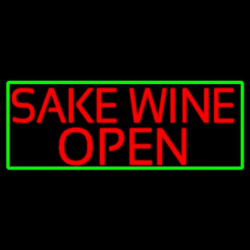 Red Sake Wine Open With Green Border Neonkyltti
