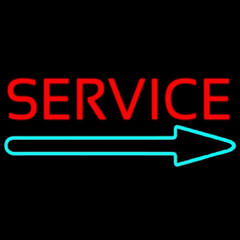 Red Service With Right Arrow 1 Neonkyltti