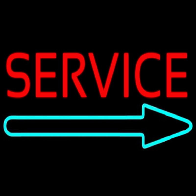 Red Service With Right Arrow Neonkyltti