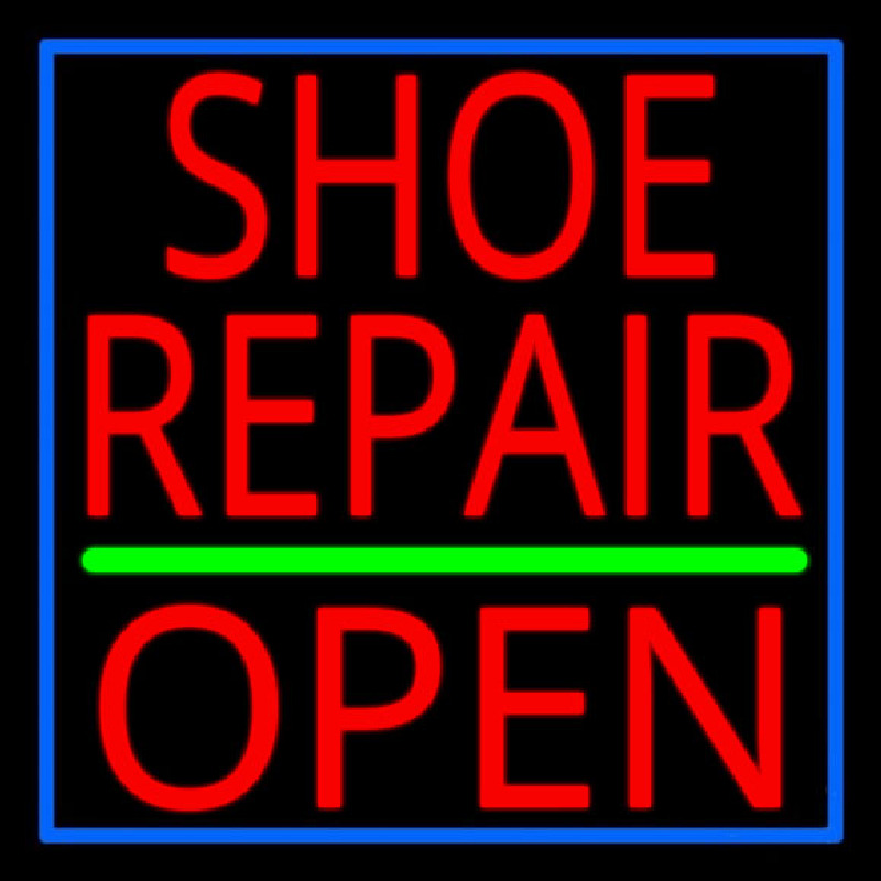 Red Shoe Repair Open Neonkyltti
