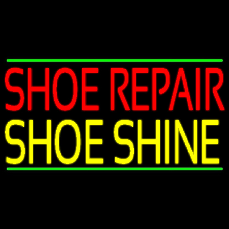 Red Shoe Repair Yellow Shoe Shine Neonkyltti