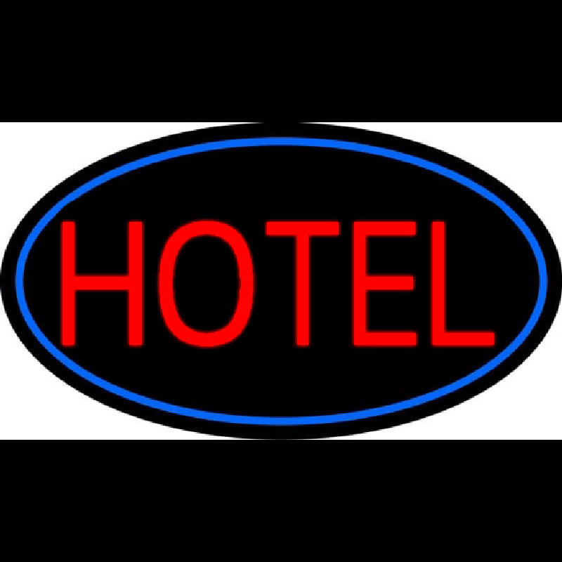 Red Simple Hotel With Blue Border Neonkyltti