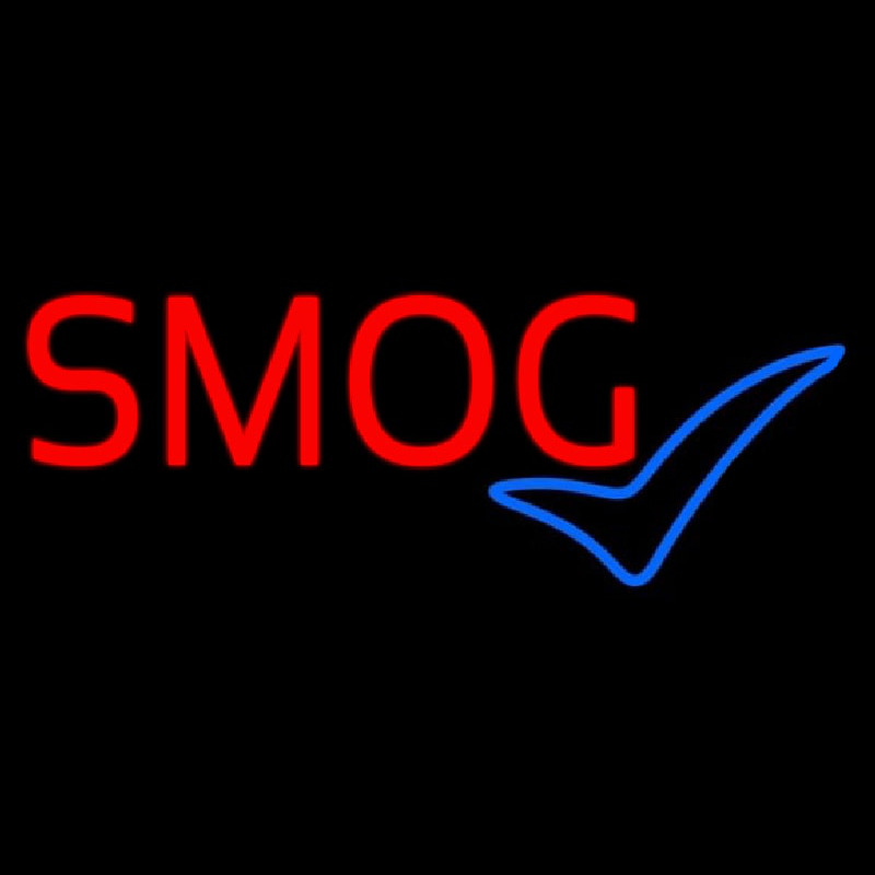 Red Smog Blue Check Logo 1 Neonkyltti