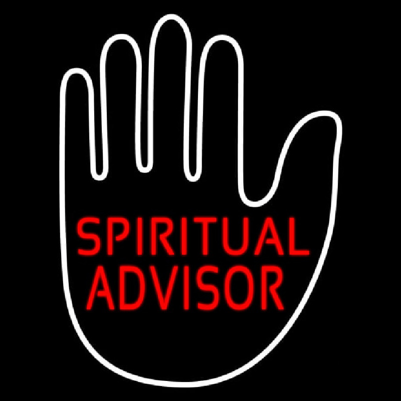 Red Spiritual Advisor With Palm Neonkyltti