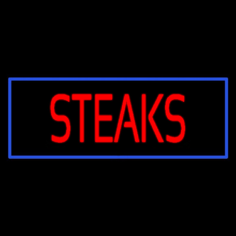 Red Steaks With Blue Border Neonkyltti