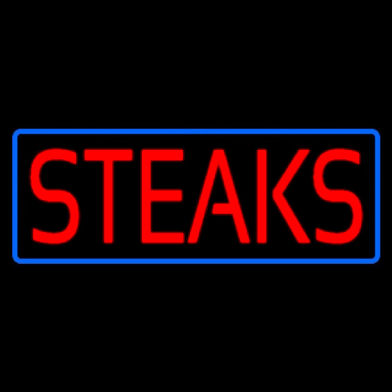 Red Steaks With Blue Border Neonkyltti