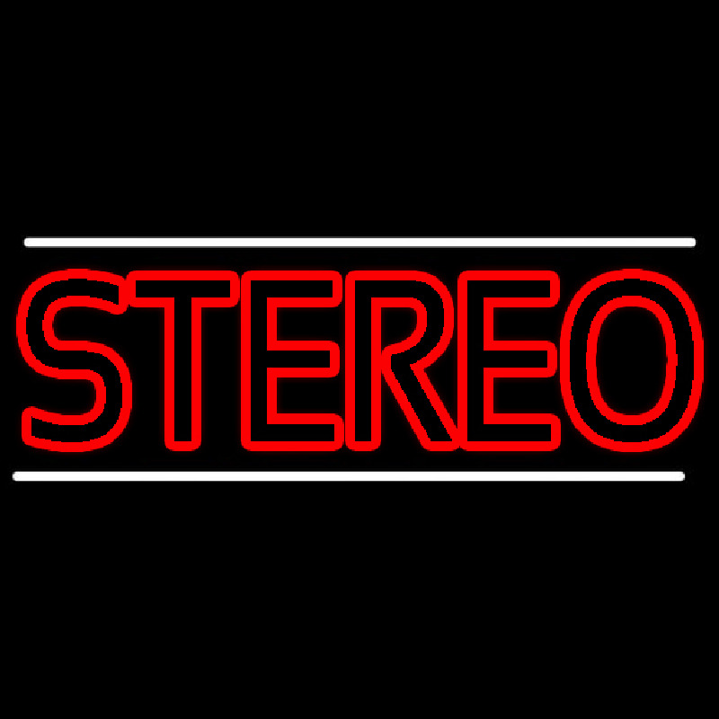 Red Stereo Block White Line Neonkyltti