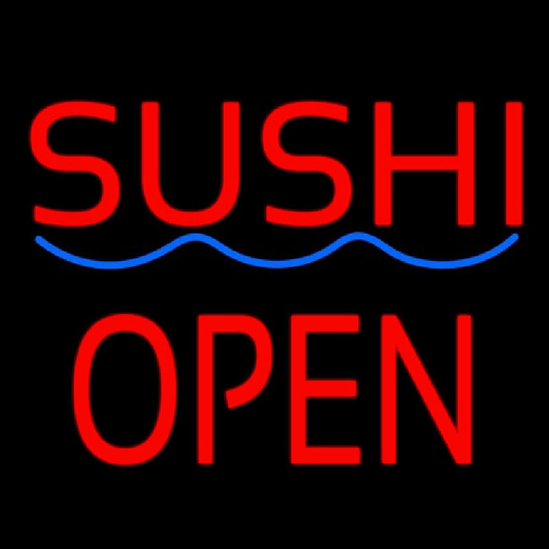 Red Sushi Block Open Blue Curve Neonkyltti