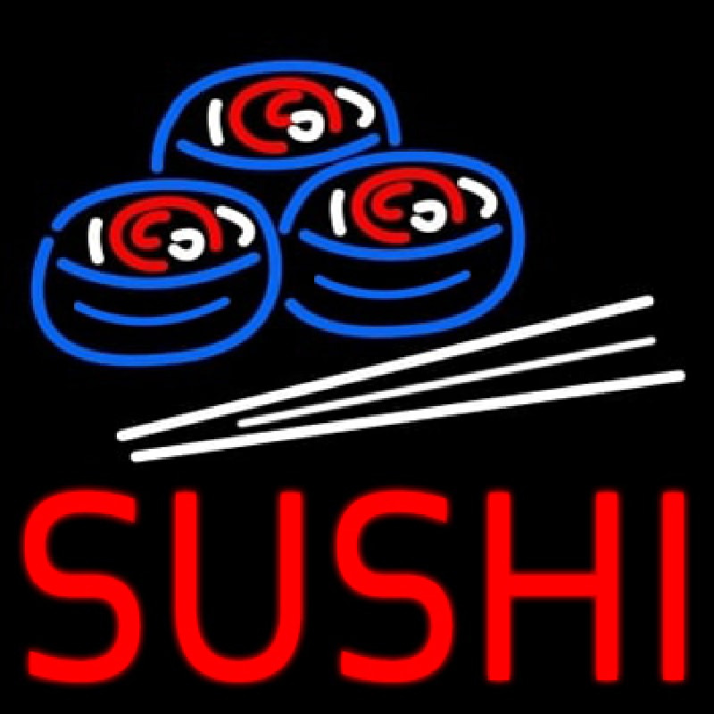 Red Sushi With Sushi Logo Neonkyltti