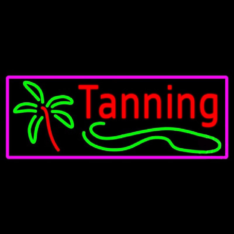 Red Tanning With Palm Tree Neonkyltti