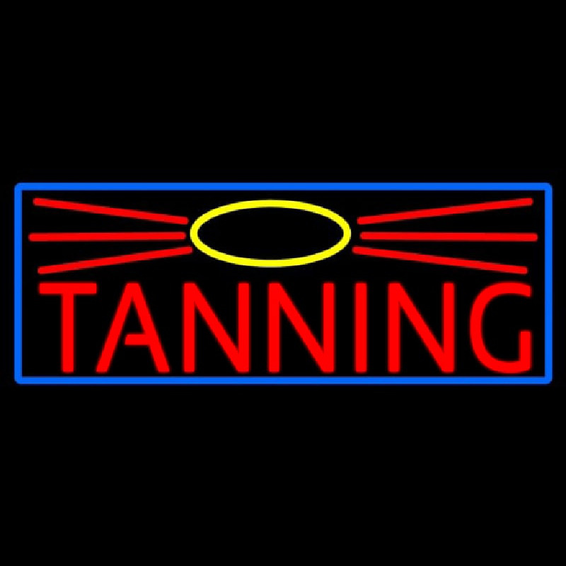 Red Tanning With Sun Logo Neonkyltti