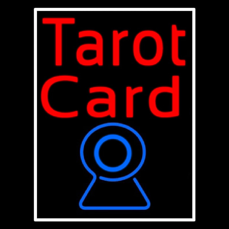 Red Tarot Card Blue Crystal With White Border Neonkyltti