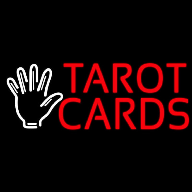 Red Tarot Cards White Palm Neonkyltti