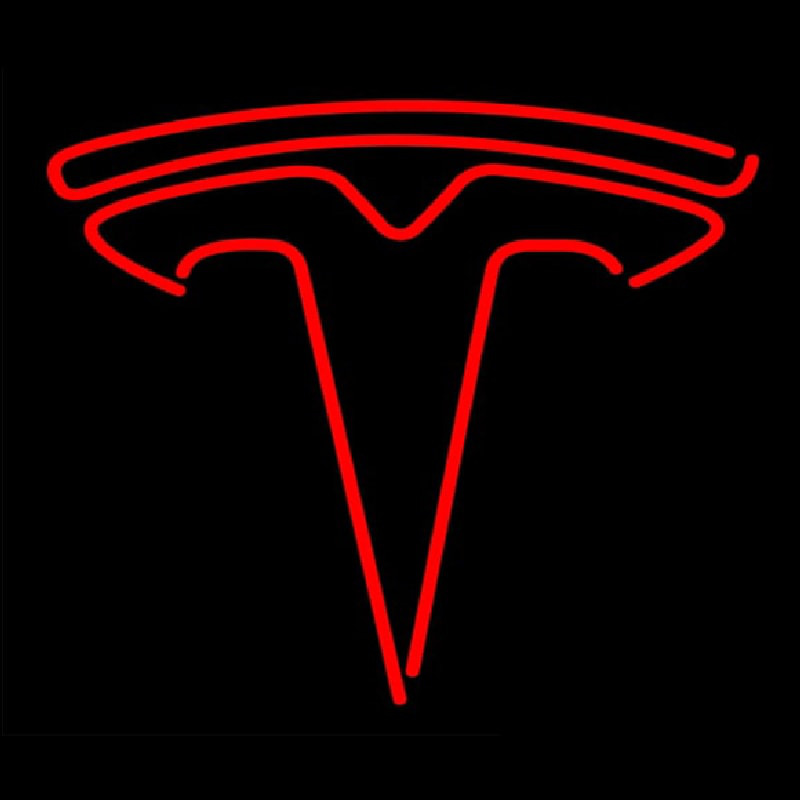 Red Tesla Logo Neonkyltti