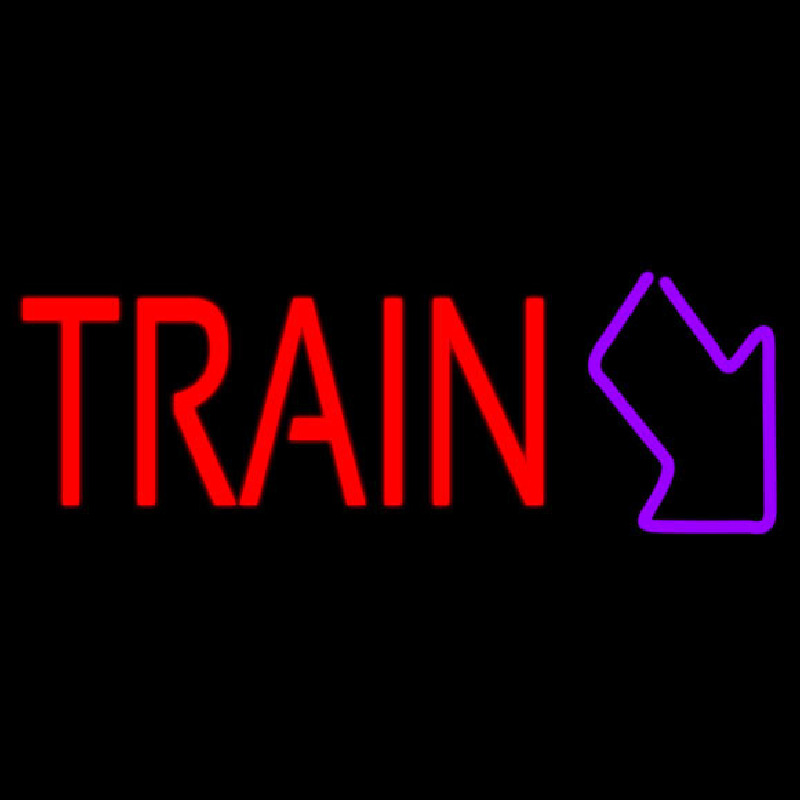 Red Train With Arrow Neonkyltti