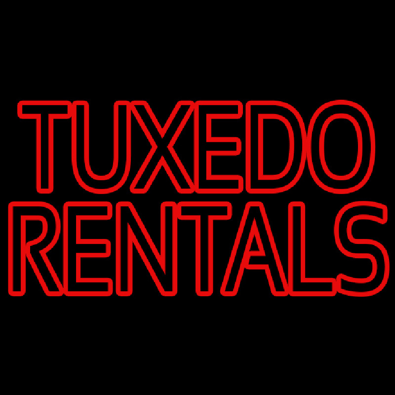 Red Tu edo Rentals Neonkyltti