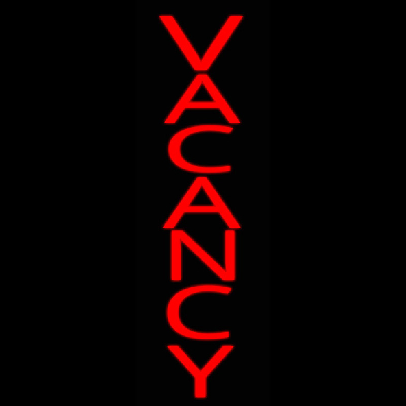 Red Vertical Vacancy Neonkyltti