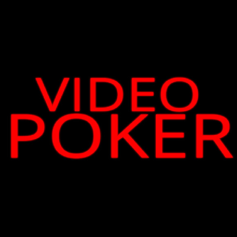 Red Video Poker Neonkyltti