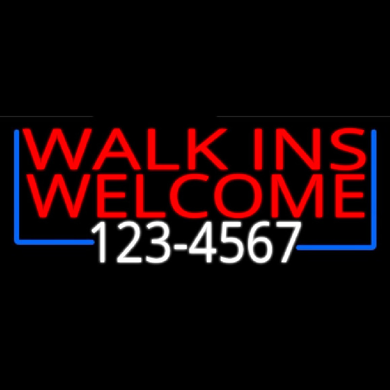 Red Walk Ins Welcome With Phone Number Neonkyltti