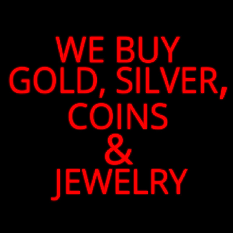 Red We Buy Gold Silver Coins And Jewelry Neonkyltti