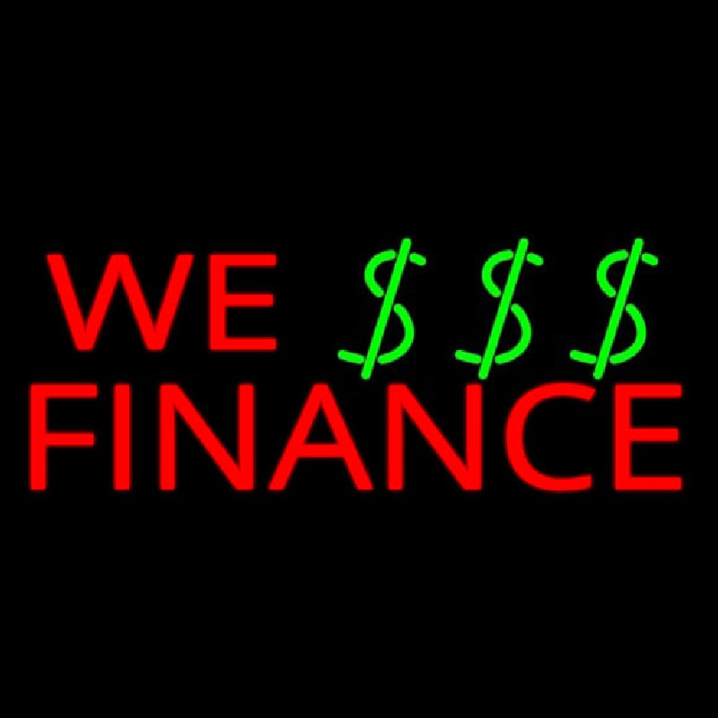 Red We Finance Dollar Logo Neonkyltti