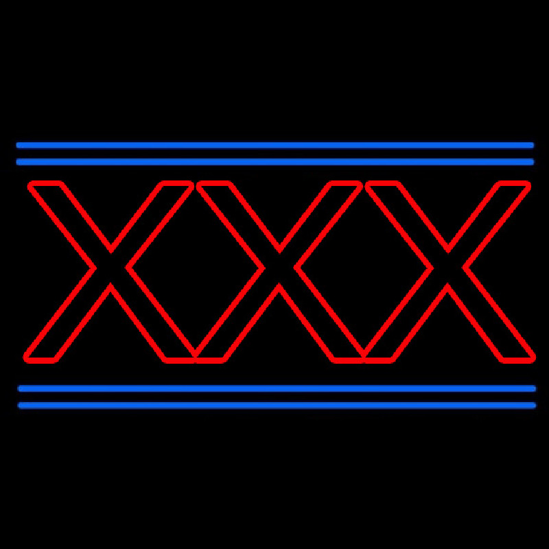 Red X   Blue Lines Neonkyltti