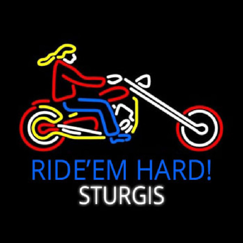 Ride Em Hard Sturgis Motorcycle Neonkyltti