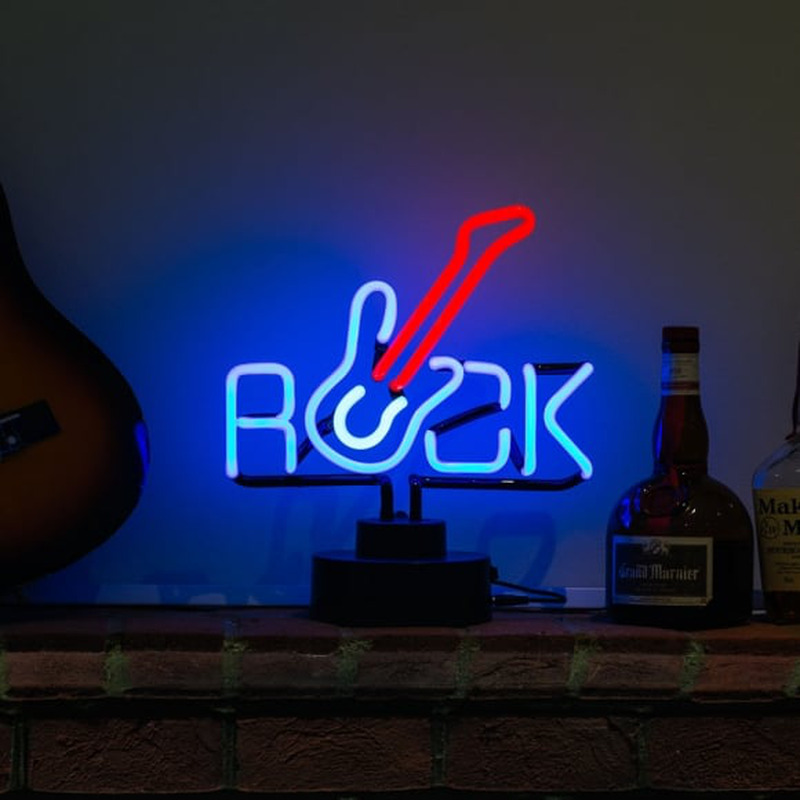 Rock Guitar Desktop Neonkyltti