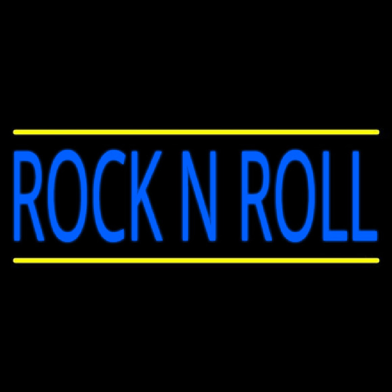 Rock N Roll Block Blue Border 2 Neonkyltti