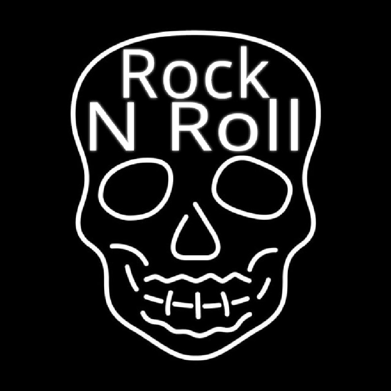 Rock N Roll White Skull 2 Neonkyltti