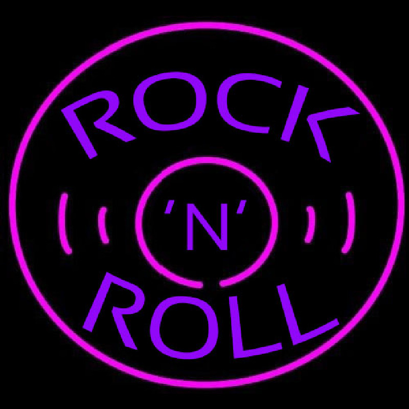 Rock and Roll Record Neonkyltti