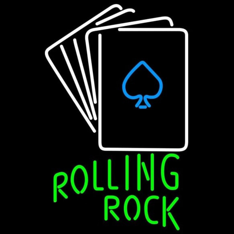 Rolling Rock Cards Beer Sign Neonkyltti