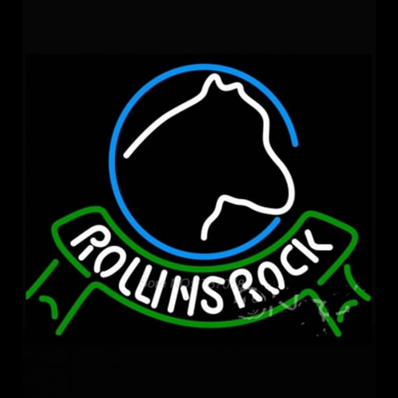 Rolling Rock Horsehead Ribbon Neonkyltti