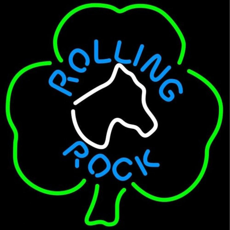 Rolling Rock Horsehead Shamrock Neonkyltti