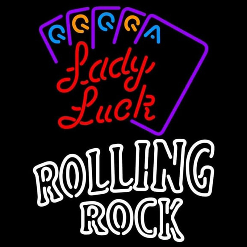 Rolling Rock Lady Luck Series Beer Sign Neonkyltti