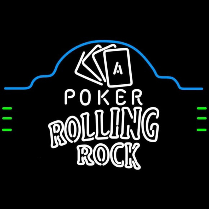 Rolling Rock Poker Ace Cards Beer Sign Neonkyltti