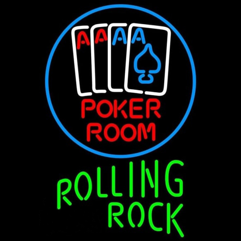 Rolling Rock Poker Room Beer Sign Neonkyltti