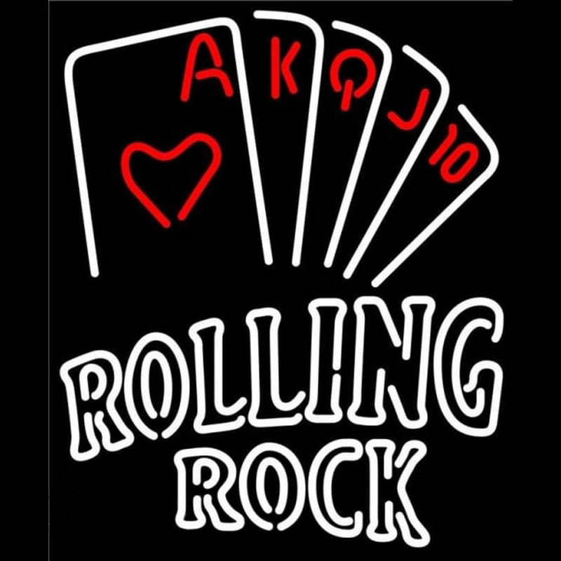 Rolling Rock Poker Series Beer Sign Neonkyltti