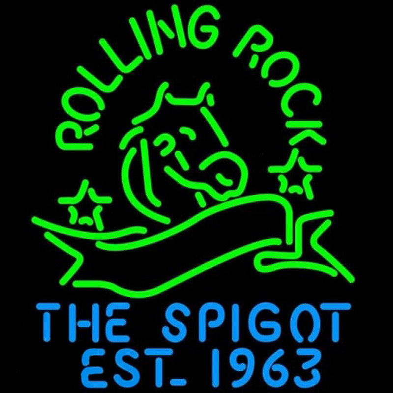 Rolling Rock The Spigot Beer Neonkyltti