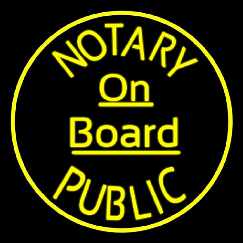 Round Notary Public On Board Neonkyltti