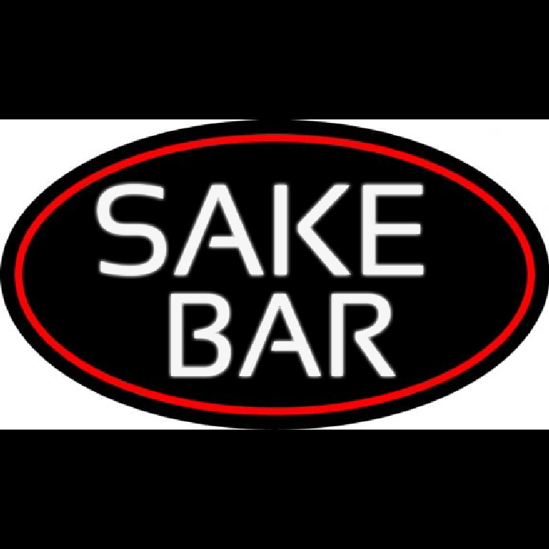 Sake Bar Oval With Red Border Neonkyltti