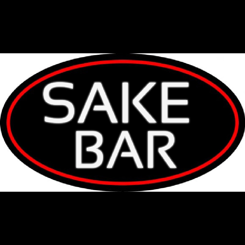 Sake Bar Oval With Red Border Neonkyltti