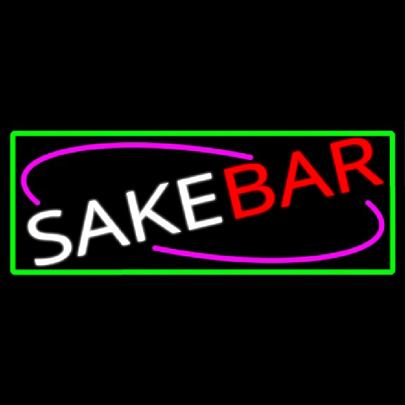 Sake Bar With Green Border Neonkyltti