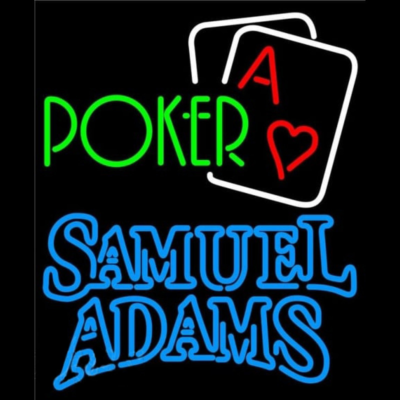 Samuel Adams Green Poker Beer Sign Neonkyltti