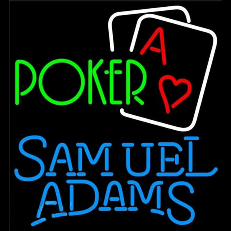 Samuel Adams Green Poker Beer Sign Neonkyltti