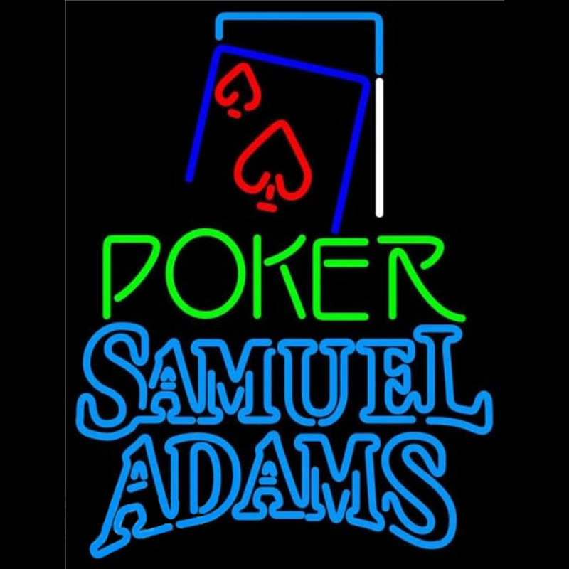 Samuel Adams Green Poker Red Heart Beer Sign Neonkyltti