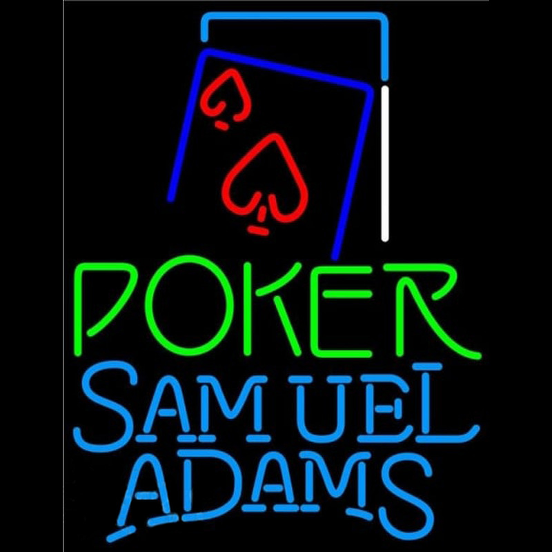 Samuel Adams Green Poker Red Heart Beer Sign Neonkyltti